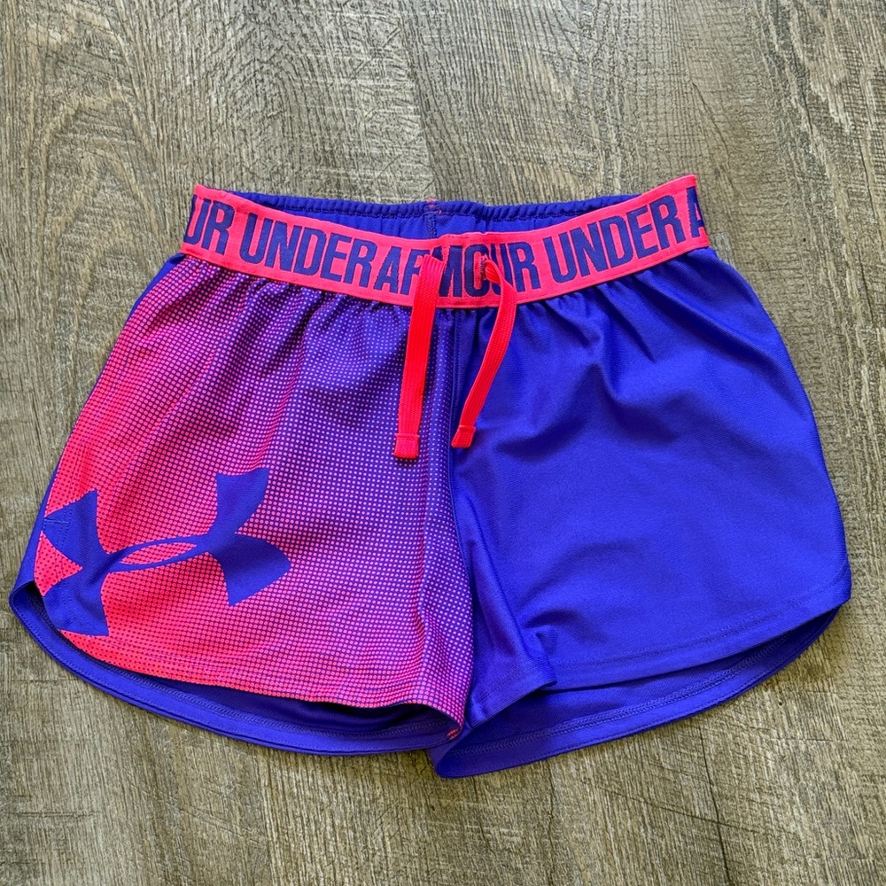 Under Armour Women's Shorts in Vibrant Blue and Pink
